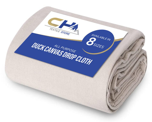 Canvas Painters Drop Cloth (Size 4 x 12 Feet - Pack of 1) - Pure Cotton Paint Drop Cloth for Painting, Curtains, Furniture & Floor Protection - All Purpose Thick Canvas tarp with Double Stitched Edges - size: 4' x 12' - Pack of 1