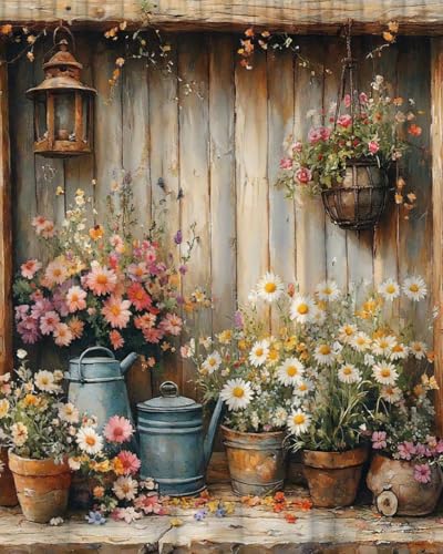 Clendo Flower Paint by Numbers Kit for Adults - Paint by Numbers for Adults Beginner, DIY Acrylic EasyPainting by Number on Canvas Home Wall Decor 16”W x 20”L - color: MT22546-US