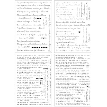 Bible Verses Planner Stickers – 4 Sheets of Love Quotes, Retro Typewriter & Hand Lettering Styles, Inspirational Christian Stickers for Journaling, Scrapbooking, Bible Study, and Crafts - style: Bible verses about love
