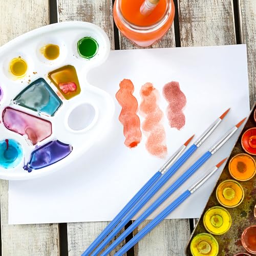 60 Pcs Round Paint Brushes Bulk, Small Paint Brush for Painting | Shed-Free Nylon Bristles, Fine Detail Painting, School Classroom Arts Crafts, Crafts Face Painting - style: Round Brushes