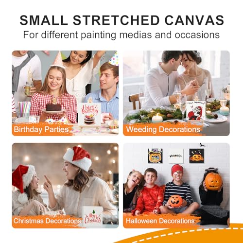 ESRICH Small Stretched Canvas for Painting 6x6 inch, 2/5''Profile Art Primed 8 Pack Canvases for Painting, Cotton Small Professional Blank Paint Canvas for Kids and Art Supplies, for Acrylics, Oils. - style: 8 Packs Stretched Canvas - 6*6in