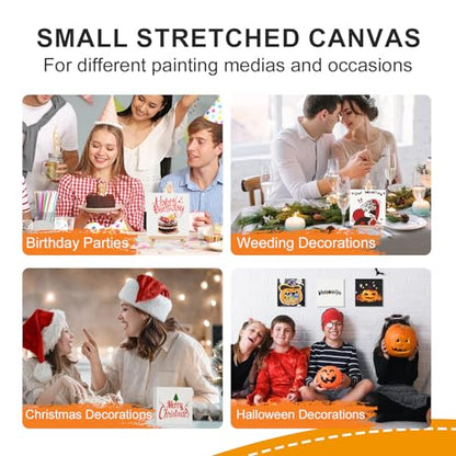 ESRICH Small Stretched Canvas for Painting 6x6 inch, 2/5''Profile Art Primed 8 Pack Canvases for Painting, Cotton Small Professional Blank Paint Canvas for Kids and Art Supplies, for Acrylics, Oils. - style: 8 Packs Stretched Canvas - 6*6in