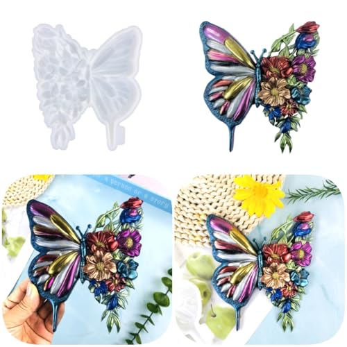3D Resin Casting Molds Set, Decorative Bee and Butterfly Wall Art Silicone Molds, DIY Craft Making Tools, Epoxy Resin Silicone Mould