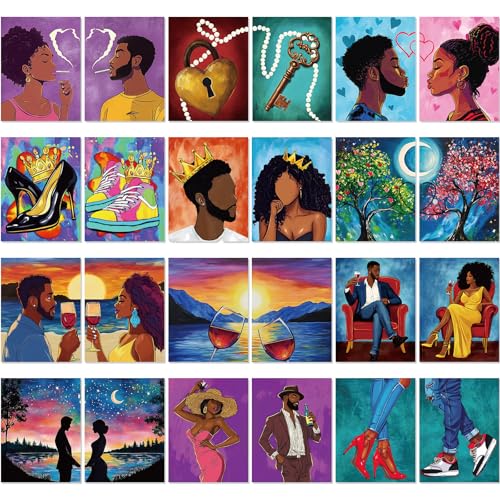 Sherr 24 Pcs Pre Drawn Canvas for Painting Adult Pre Printed Canvas Bulk Sip and Paint Kit Stretched Panels Paint Set for Theme Valentine Painting Night Party Favor(Couple,8 x 10 Inch) - size: 8 x 10 Inch, style: Couple