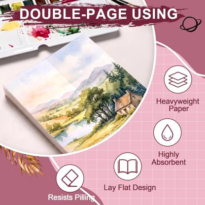rubens Watercolor Paper Pad, 3.9 x 9.8 in Glitter Hot Pressed Papers - color: 3.93”x9.84”