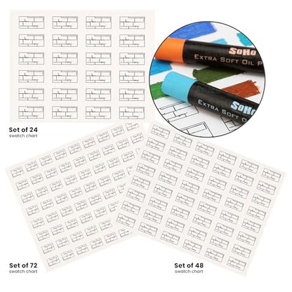 Soho Urban Artist Oil Pastels Set of 72 - Extra Soft, Blendable, Highly Pigmented and Vibrant, Ideal for Artists & Professionals - Suitable for Drawing, Sketching, Layering, and Scraping - size: 72 Count (Pack of 1)