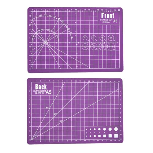 A5 Self-Healing Cutting Pads, Small Cutting Mat, Professional Double Sided Durable Cutting Mat, Great for Hop Scrapbooking, Quilting, Fabric, Sewing Craft Projects (Purple, A5) - color: Purple