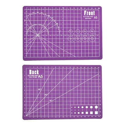A5 Self-Healing Cutting Pads, Small Cutting Mat, Professional Double Sided Durable Cutting Mat, Great for Hop Scrapbooking, Quilting, Fabric, Sewing Craft Projects (Purple, A5) - color: Purple