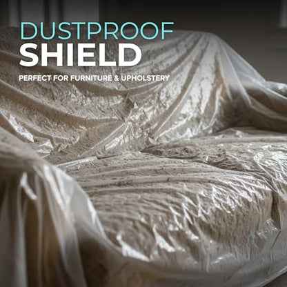 12 x 9 Ft Drop Cloths (6-Pack) – Plastic Sheeting & Painters Plastic Tarps for Painting, Waterproof Floor & Furniture Protection - size: 6 Pack