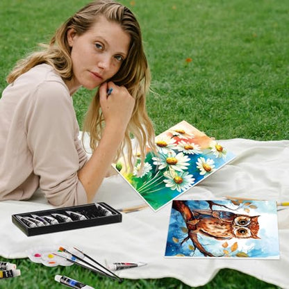 Cholemy 36 Pcs Paint and Sip Kit Gift for Adults 8''x10'',Plants Animals | Pre Drawn Canvas, Painting DIY Afro Acrylic Painting Kit, Wood Easel Brushes, Date Night Bulk, Summer Halloween Party - style: Plants Animals