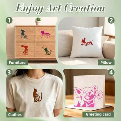 Animal Flower Stencils for Crafts Reusable 15Pcs Stencils(5.9X5.9 Inch) - color: Animal 9