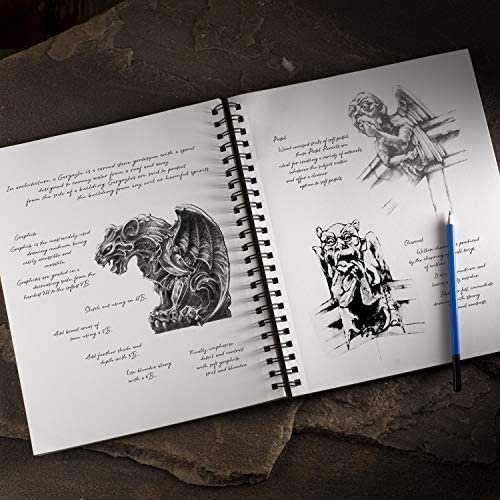 Castle Art Supplies Sketchbook 9 x 12in for Artists - Double Pack Sketchpad | 200 sheets of quality 90gsm paper, spiral bound for versatility - for adult artists, students, and learners alike