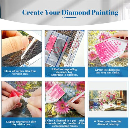 YOYA Large Diamond Art Kits for Adults, Flowers, 27.5 x 15.7 Inch - color: Flowers 017