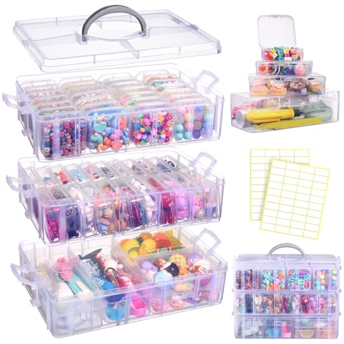 Bead Organizers and Storage, 56 Pcs Small Plastic Containers with Lids