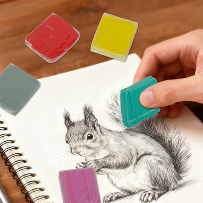 Kneaded Eraser， Kneaded Erasers for Artists，Art Eraser，for Sketching, Painting, Sketches, and Drawings, Brighten (Red, 1.44 x 1.36 x 0.31 inch)