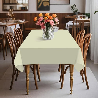 54IN X 160FT Plastic Table Cover Roll with Cutter Box, Cut to Size Plastic Table Cloths for Parties, Birthday, (Beige, 54"x1920") - color: Beige, size: 1920" x 54" (Rectangular)