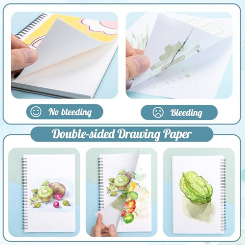 3 Pack Marker Paper Pad 5.5 × 8.5 in, Double-Sided, Spiral Bound | 200gsm Bleedproof Paper, Acid-Free, Smooth Surface, Easy-Tear Pages, for Alcohol Markers, Pens & Acrylics - size: 5.5×8.5 Inch (3 Pack)