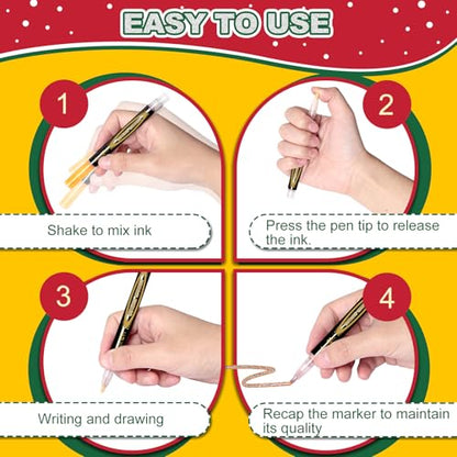 Aen Art 12 Colors Outline Shimmer Markers, Glitter Metallic Pens Drawing Art Supplies, Gift Trendy Stuff for Kids Girls Ages 4, 6, 8, 10, 12 Year Old