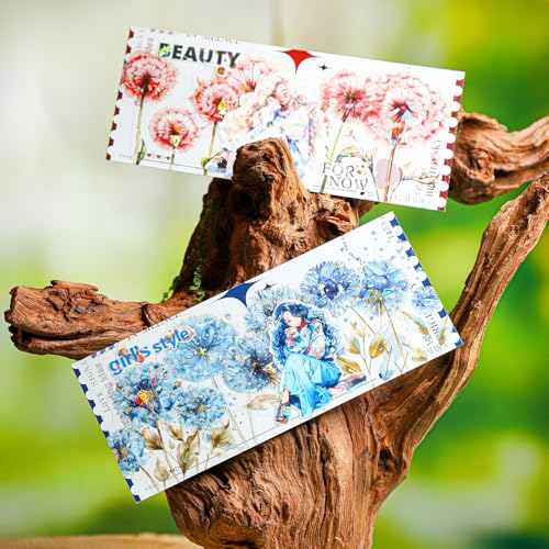 60 Pcs Holographic Dandelion Floral Stickers for Scrapbooking - color: Dandelion Wish