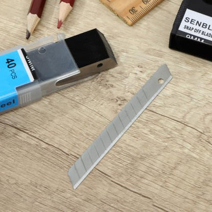 9mm Snap-off Blades, 80-pack, Replacement Blades for 9mm Utility Knives and Box Cutters by SENBLA, Thicker and Sharper