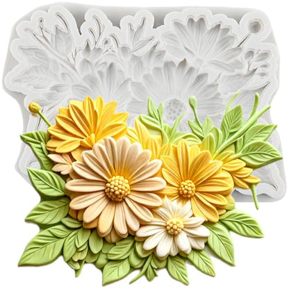 Sunflower Polymer Clay Molds Sunflower Daisy Flower Silicone Mold - color: Style N