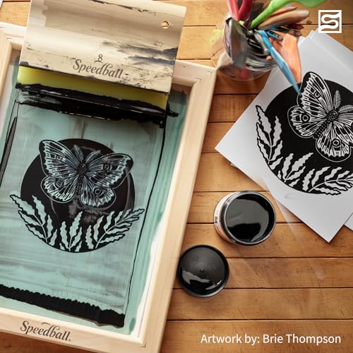 Speedball Acrylic Screen Printing Ink, 8 oz, Black for Paper Prints, Made in USA - color: Black