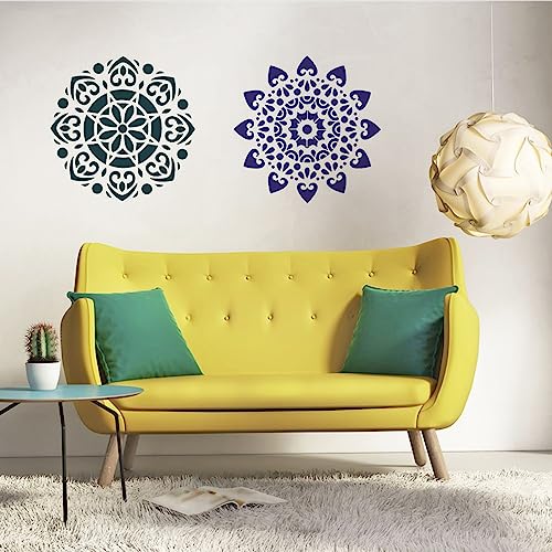 3 Pcs Extra Large Pattern Mandala Stencils Reusable Mandala Dot Painting Templates DIY Floral Spray Paint Stencil Drawing Craft Stencil for Wood Wall Tile Floor Canvas Furniture Rock Concrete (12x12) - color: Classic Style