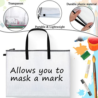 Frienda 10 Pieces Art Portfolios Bags Waterproof Portfolios Posters Storage Supply Bags with Zipper and Handle for Art Artworks, Bulletin Boards, Charts and Teaching for Back to School (19x25 Inches) - size: 19 x 25 Inches