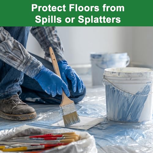2-Pack 9x12 ft Painter Plastic Drop Cloths Sheet,Waterproof Anti-dust Cover, Disposable Tarp for Painting for Couch/Furniture Cover - size: 2pack