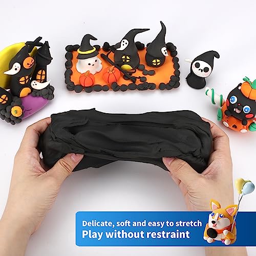 ifergoo 500g Black Air Dry Clay, 1.1LBS DIY Creative Modeling Clay for Kids | Refill Foam Magic Clay for School Art & Craft Project, Slime Supplies, Ultra-light & Soft, Gift for Age 3-12 Boys & Girls - color: Black/500g