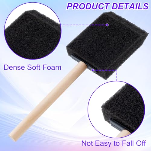 HINZIC 7Pcs Foam Paint Brushes, 2.97x6.29in, Black - size: 2 inch
