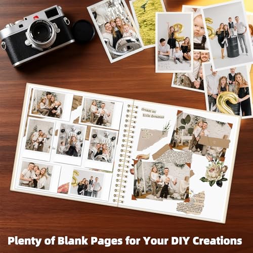 Vienrose Scrapbook Album Gift Set, 10x10 Inch, 80 White Pages, Light Green - color: LightGreen, size: 10x10Inch 40Sheets 80Pages