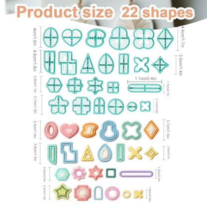 24pcs 3D Stacking Earring and Pendant Shapes Polymer Clay Cutter Layered Clay Tools for Dimensional Jewelry Making - color: Nested Graphics