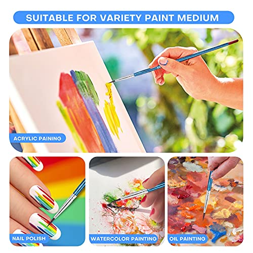 Fine Tip Paint Brushes,BWLKY 60Pcs Miniature Paint Brushes Fine Detail 00 Paint Brush Tiny Painting Brushes for Acrylic Oil Watercolor, Face Nail Art Craft