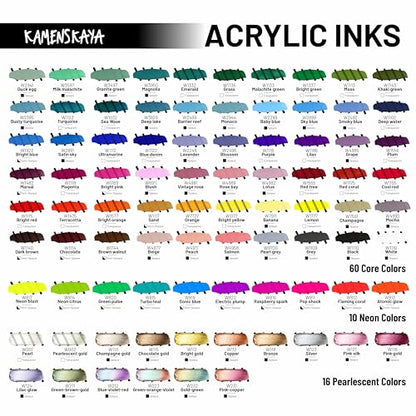 Acrylic Inks for Artists - Blue Denim Acrylic Ink, 3.38 Fl Oz (100 ml) | Highly Concentrated, Multifunctional Liquid Acrylic Paint - color: Blue Denim