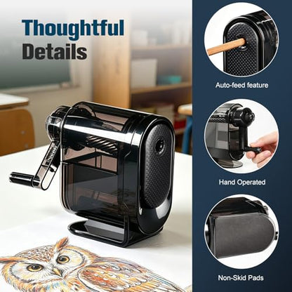 Manual Pencil Sharpener Desktop Pencil Sharpener with Container