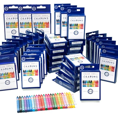 Color Swell Bulk Crayons, 40 Packs, 24 Colors Per Pack (960 Total) - size: 40 Pack | 960 Crayons