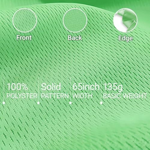 Bird Eye Mesh Jersey Fabric 3 Yards 65 Inch Wide Mint Green - color: Mint Green, size: 65'' x3 yard