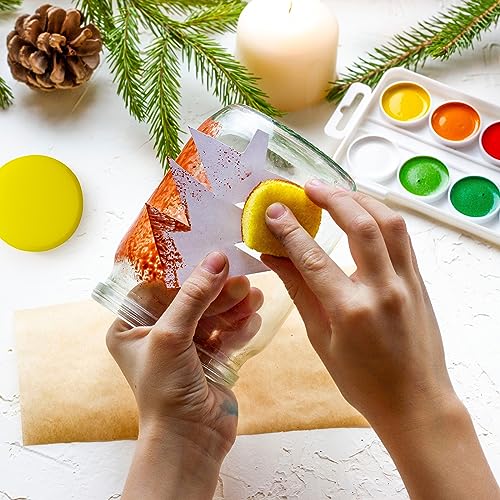30 Pack Small Painting Sponges, 2.9 Inch Pottery Sponges | Paint Sponges for Acrylic Painting, Crafts, Ceramics, Household Use and More - Yellow Round Sponges