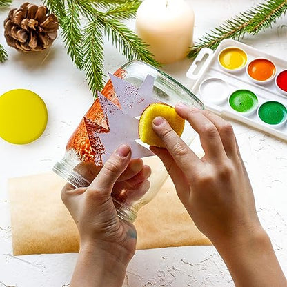 30 Pack Small Painting Sponges, 2.9 Inch Pottery Sponges | Paint Sponges for Acrylic Painting, Crafts, Ceramics, Household Use and More - Yellow Round Sponges