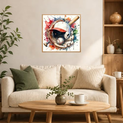 AUKELHJ Framed Paint by Numbers Kit for Adults, Baseball, 10x10 inch - color: 17-Baseball