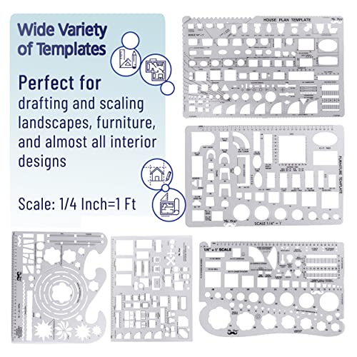 Mr. Pen- Professional Drafting Tools & Geometry Set with Case, 17 pcs - color: Clear, size: 17 pcs