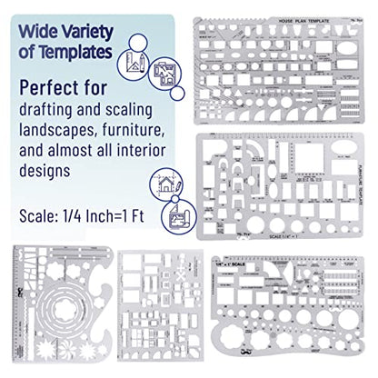 Mr. Pen- Professional Drafting Tools & Geometry Set with Case, 17 pcs - color: Clear, size: 17 pcs