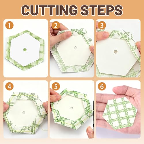 600 PCS Hexagon Piecing Paper Templates, 1.25" White Paper templates, Quilting Templates Accessories for DIY Patchwork Crafts and Sewing Supplies﻿ - size: 1.25 Inch-600pcs Hexagon