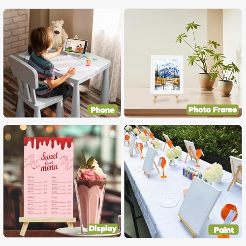 Conda 9 Pack 9 Inch Mini Wooden Display Easels, A-Shaped Mini Easel Stand for Small Painting, Painting Party Easel for DIY Crafts, Photos, Gift, Decoration - style: 9 Pcs
