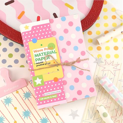 icceemee 160 Sheets of Colorful Dots Scrapbook Paper, journaling Scrapbook Supplies Craft Collage Paper Set, Junk Journal Bullet Journal Poster Room Decor for Card Making Decorative Gifts - color: Colorful Dots