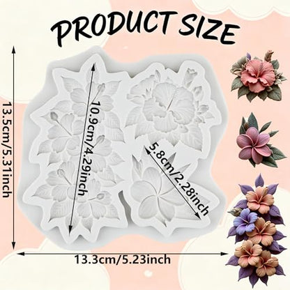 Flower Polymer Clay Mold Hibiscus Plumeria Flower Silicone Molds - color: Style G