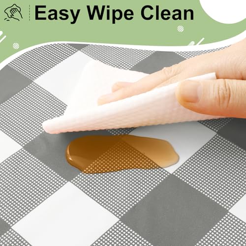 4 Packs Buffalo Disposable Table Cloth, 54 x 108 Inch Waterproof Plastic Tablecloth, Rectangle Grey and White Checkered Table Covers for Picnic, Birthday, Party, Back to School - color: Grey and White, size: 54" x 108" - 4 Pack