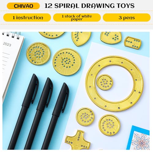 Chivao Spiral Art Kit Circle Stencils Drawing Tool Geometric Ruler,Modern - style: Contemporary