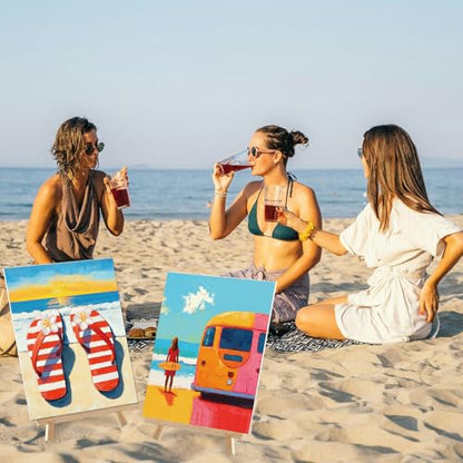 Sherr 12 Pcs Pre Drawn Canvas for Adults,Hawaiian Holiday,8 x 10 Inch | Pre Printed Canvas, Sip and Paint Party Canvas Painting Kit, for Holiday Painting Crafts Favor - size: 8 x 10 Inch, style: Hawaiian Holiday